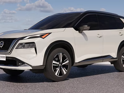 White Nissan SUV with Modern Exterior Black Windows and Alloy Wheels 3d model