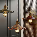Decorative Pendant Lights With Glass Shades And Brass Finish For Modern Home Interior