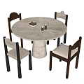 Quiet wind table and chair combination 3d model