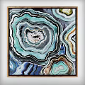 Agate Inspired Abstract Wall Art With Vibrant Blue Green Brown Patterns