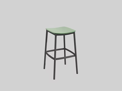 Modern Green Seat Bar Stool With Black Metal Frame And Sleek Design 3d model
