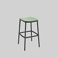 Modern Green Seat Bar Stool With Black Metal Frame And Sleek Design
