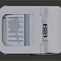 White Compact Washing Machine With Transparent Lid And Front Control Knob