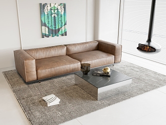 Modern double sofa 3d model