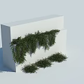Lush Green Vines Covering White Cube Structure Hanging Down With Several Clusters At The Bottom 3d model