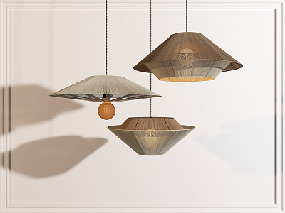 Quiet chandelier rattan chandelier 3d model