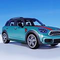 Stylish Light Blue Compact SUV With Black Roof Red Accent And Alloy Wheels