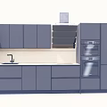 Modern Gray Kitchen Cabinets With Sink Range Hood And Oven Interior