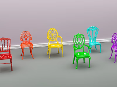 Modern Single Chair Combination Chair Stool Single Chair European Style Chair Outdoor Chair Creative Chair Stool Combination Colorful Stool Park Chair 3d model
