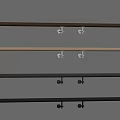 Various Colored Wall Mounted Hanging Rods With Metal Brackets On Gray Wall