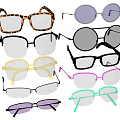 Stylish Eyeglasses Collection With Various Colors Frame Styles And Leopard Print Designs