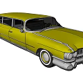 Yellow Vintage Limousine Classic Exterior Design With Retro Styling And Chrome Details