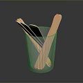 Wooden Stirrers in Transparent Glass Cup for Daily Household Use