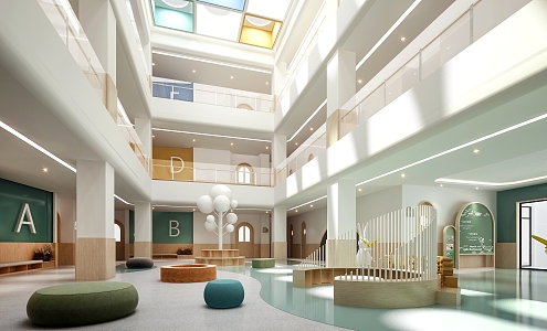 Modern Kindergarten Hall 3d model