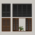 Modern medieval shutter medieval folding window sliding window 3d model