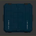 Blue Heavy Duty Equipment Container With Straps And White Logo Design For Storage