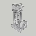 Advanced Industrial Mechanical Device With Metal Frame And Rotary Wheel Parts