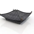 Traditional Chinese Architectural Roof With Curved Eaves And Decorative Tile Design