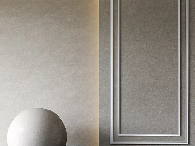 Modern Luxury Decorative Wall Components With Sphere Ornament And Textured Surface 3d model