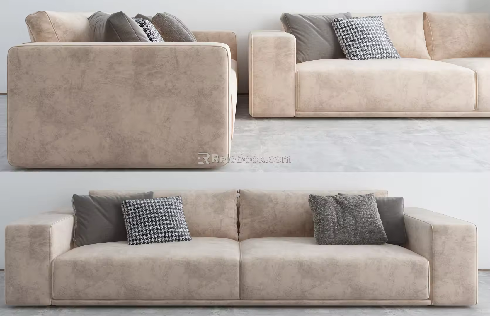 Modern double sofa multiplayer sofa 3d model