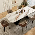 Dining table and chair 3d model