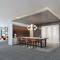 Modern leisure office leisure area booth bar lazy sofa 3d model