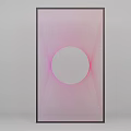 Abstract Framed Wall Art With Pink Background And White Circle Design 3d model
