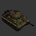 3D Rendered Military Tank With Camouflage Paint Gun Barrel Tracks And Antenna