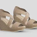 Brown Wedge Sandals with Crisscross Straps Woven Material and Comfortable Heel Design