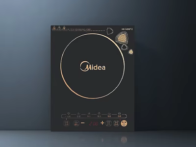 Midea Modern Electric Induction Cooktop With Sleek Design And Digital Controls For Kitchen 3d model