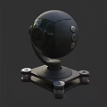 Black Spherical Surveillance Camera With Stable Mounting Base And Bracket Design 3d model