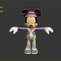 Mickey Mouse In Purple Outfit With Yellow Hat Colorful Vest White Gloves Open Arms