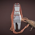 Wooden White Toy Horse with Red Mane Tail Brown Saddle Wooden Reins and Decorative Details