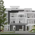 Modern Detached Villa Exterior Design With Multi Story Large Glass Windows Balconies And Greenery Surroundings