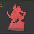 Green Hooded Fantasy Character With Raven And Dual Blades On Base