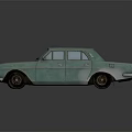 Turquoise Vintage Classic Car With Retro Design And Old Fashioned Look
