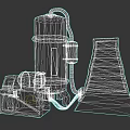 Industrial Equipment Setup With Large Cylindrical Tank Conveyor Belt And Mechanical Components