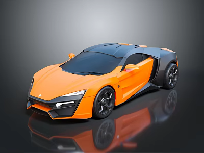 Orange and Black Sports Car With Sleek Design And Sporty Exterior 3d model