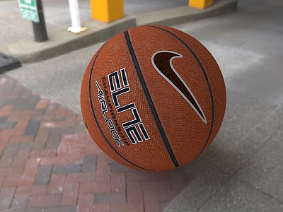 Nike Elite Composite Basketball Professional Sports Equipment With Brown Leather And Durable Design 3d model