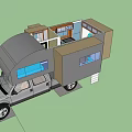 Pickup Truck Converted Camper with Extended Roof and Interior Living Space Kitchen Bedroom