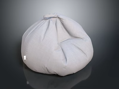 Light Gray Fabric Bean Bag Chair With Soft Texture For Modern Home Seating 3d model