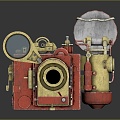 steampunk camera antique camera mechanical camera industrial camera 3d model