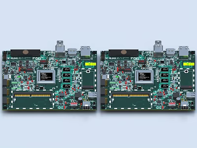 Industrial Equipment Dual Circuit Boards With Integrated Chips Multiple Ports For Industrial Use 3d model