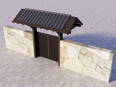 Japanese-style courtyard double-opening model