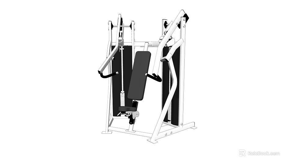 Multifunctional Strength Training Fitness Equipment With Seated Design And Cable System 3d model 