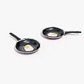 Modern wok frying pan omelette 3d model
