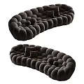 Modern Cream Style Multi-Person Sofa Curved Sofa Bubble Sofa Three-Person Sofa Single-Person Sofa 3d model