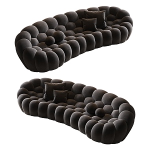 Modern Cream Style Multi-Person Sofa Curved Sofa Bubble Sofa Three-Person Sofa Single-Person Sofa 3d model