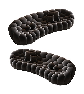 Modern Cream Style Multi-Person Sofa Curved Sofa Bubble Sofa Three-Person Sofa Single-Person Sofa 3d model