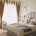 Kids Room Interior Design With Gray Headboard Brown Curtains White Sheer Curtains And Stuffed Toys